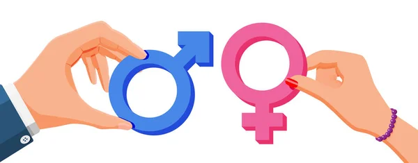 Pink and blue gender symbol isolated on white. — Stock Vector