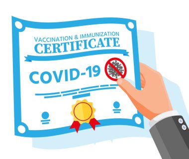 Covid-19 aşı pasaportu elinde..