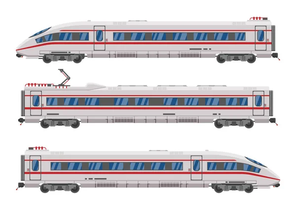 Comboio de alta velocidade isolado sobre fundo branco. — Vetor de Stock