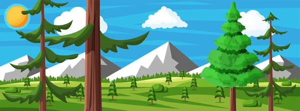 Verano naturaleza paisaje con rocas — Vector de stock