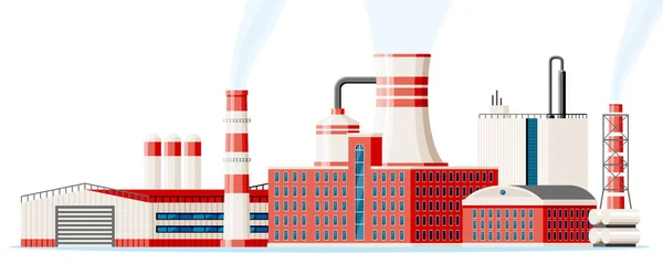 Βιομηχανικό εργοστάσιο, εργοστάσιο παραγωγής ηλεκτρικής ενέργειας. — Διανυσματικό Αρχείο