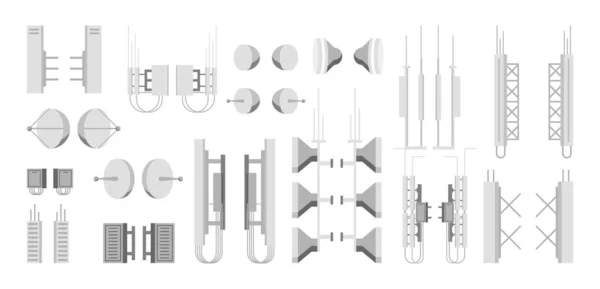 Conjunto de elementos de torre celular de transmissão. —  Vetores de Stock