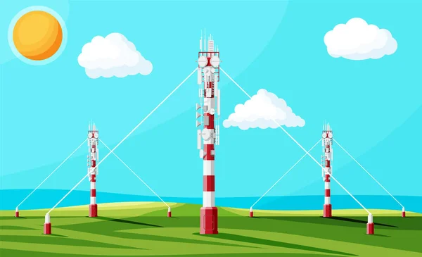 Transmission Cellular Tower Antenna Landscape — Stockový vektor