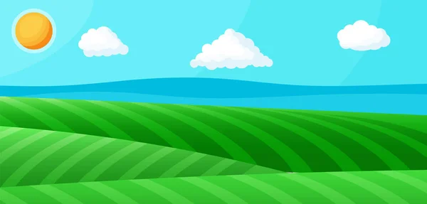 Порожній зелений краєвид з блакитним небом — стоковий вектор