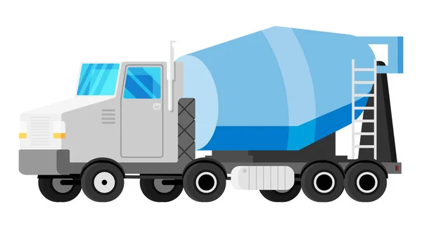 Keverőkocsi Elszigetelve White Modern Kamion Mixerrel Jármű Gyermek Játékikon Teherautó — Stock Vector