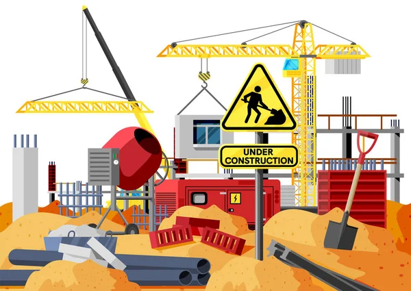 Banner del sitio de construcción — Vector de stock