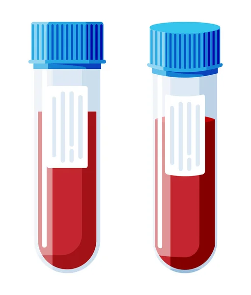 Tubo de teste com amostra de sangue isolada. —  Vetores de Stock