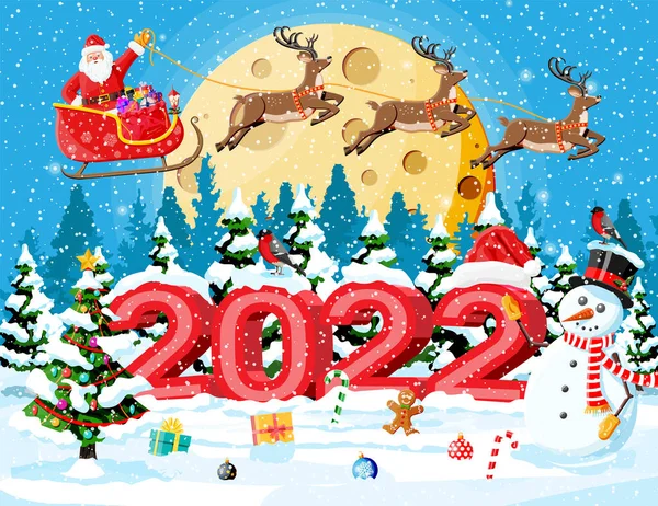 Feliz Natal e Ano Novo cartão de saudação do feriado —  Vetores de Stock