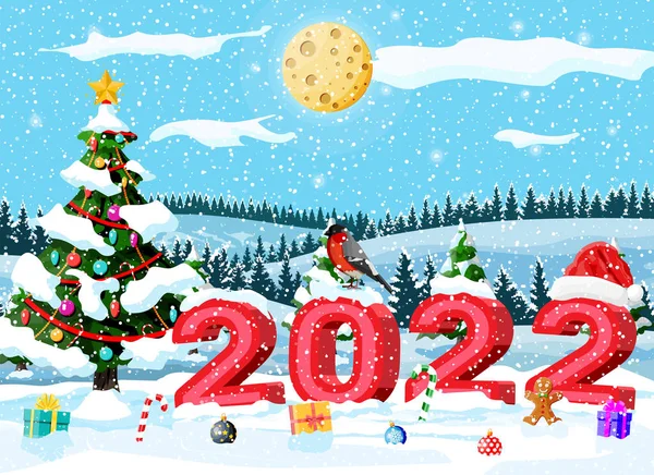 God jul och nyårshelg gratulationskort — Stock vektor