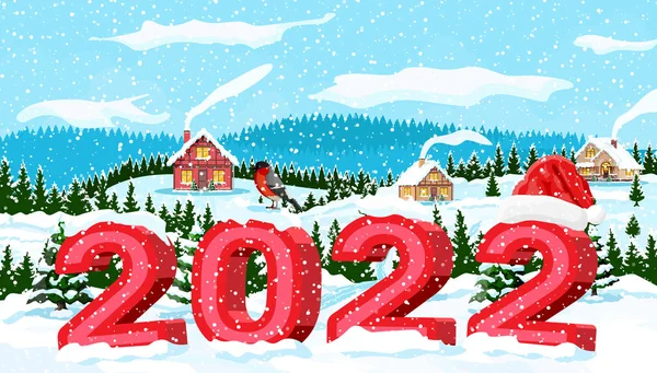 Zimní vánoční pozadí s 2022 Text. — Stockový vektor