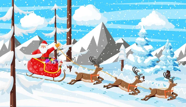 Noël Nouvel An Paysage d'hiver — Image vectorielle