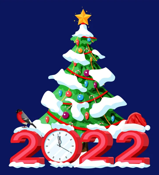 メリークリスマスと新年の挨拶｜Xmasカード — ストックベクタ