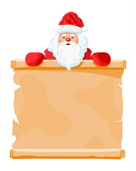 Funny santa claus character greeting. — Stock Vector