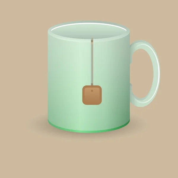 グリーン茶マグカップ — ストックベクタ