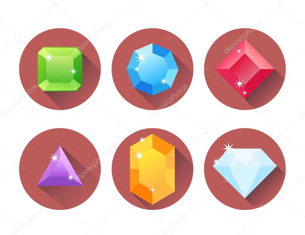 Set of colored gems 
