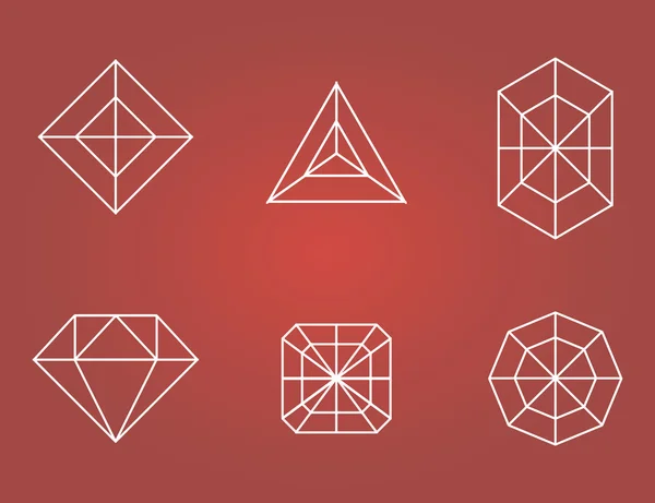 Zestaw ikon diamentów — Wektor stockowy