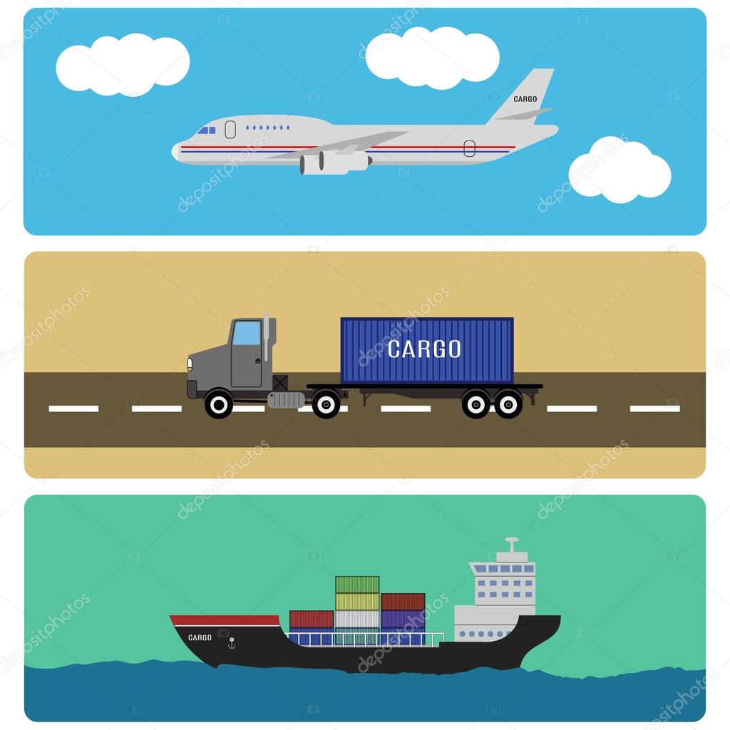 shipment and cargo infographics elements