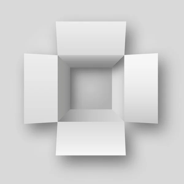 Открытая белая коробка — стоковый вектор