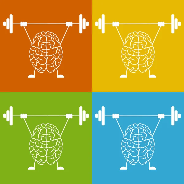 Treinar o seu cérebro —  Vetores de Stock