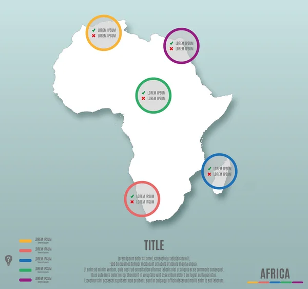 インフォ グラフィックのためのアフリカ大陸のテンプレート — ストックベクタ