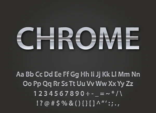 크롬 메탈 글꼴 — 스톡 벡터