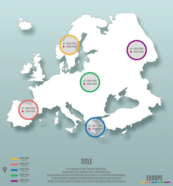 Шаблон континента Европы для инфографики — стоковый вектор