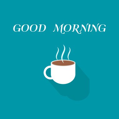 Kahve Kupası simgesinde düz tasarım stili