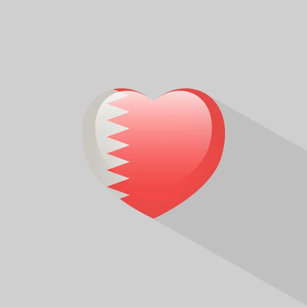 Liebe Bahrain Symbol mit Schatten — Stockvektor