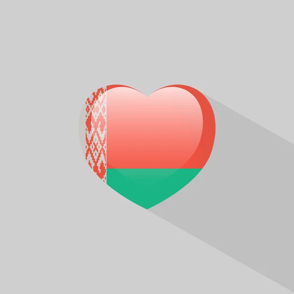 Σύμβολο της αγάπης τη Λευκορωσία με σκιά — Διανυσματικό Αρχείο
