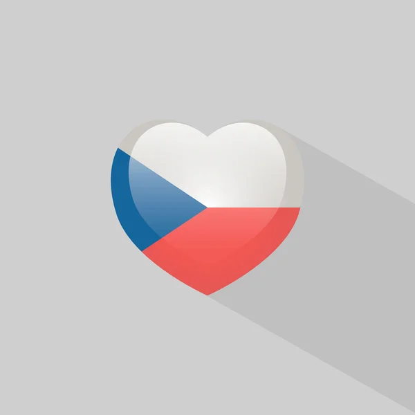 Αγάπη σύμβολο της Τσεχίας με σκιά — Διανυσματικό Αρχείο
