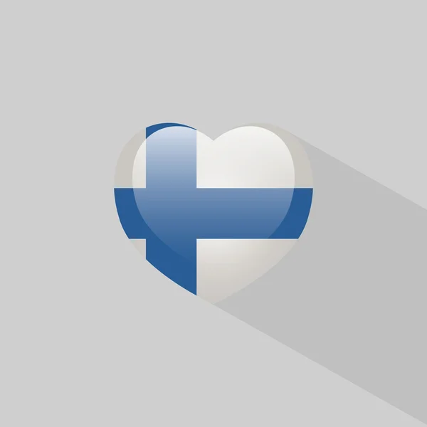Αγάπη Φινλανδία σύμβολο με σκιά — Διανυσματικό Αρχείο