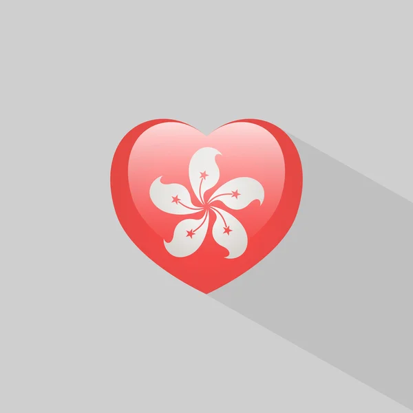 Αγάπη Hong Kong σύμβολο με σκιά — Διανυσματικό Αρχείο
