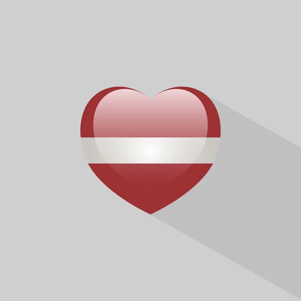 Αγάπη Λετονία σύμβολο με σκιά — Διανυσματικό Αρχείο