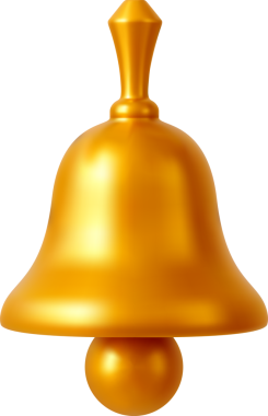 Uyarı veya uyarı için Altın Çan 3D simgesi