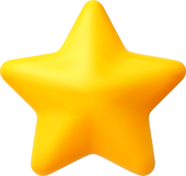 Sarı 3D çizgi film yıldızı