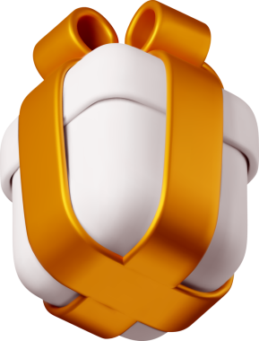 Kurdeleli üç boyutlu hediye kutusu. Hediye kutusu 3d beyaz altın ikonu