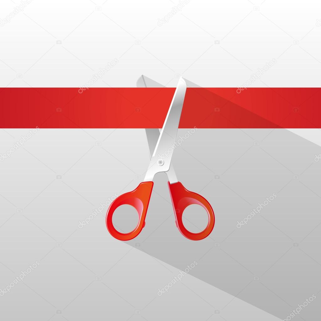 Tape and scissors with long shadow