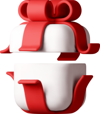 3D open gift box with ribbon - Gift box 3d white.