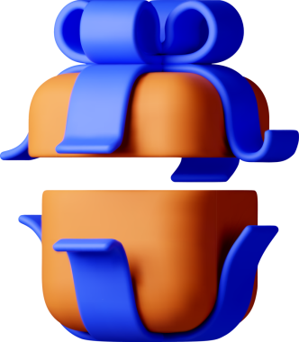 3D open gift box with ribbon - Gift box 3d orange.