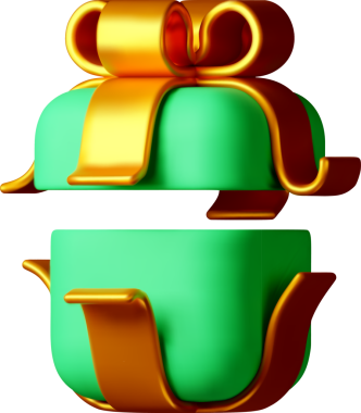 3D open gift box with ribbon - Gift box 3d green.