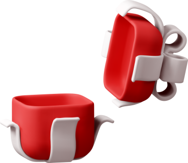 3 boyutlu hediye kutusunu kurdeleyle aç - 3 boyutlu kırmızı.