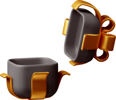 3 boyutlu hediye paketi ve kurdele - 3 boyutlu siyah altın..