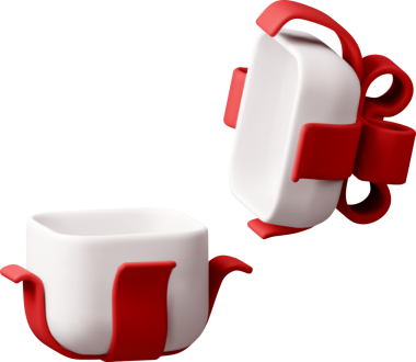 3 boyutlu hediye kutusunu kurdeleyle aç - 3 boyutlu beyaz.