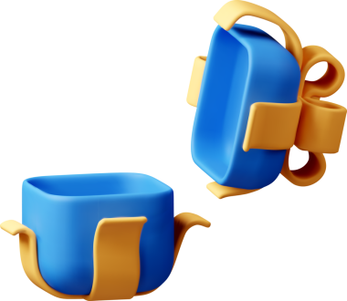 Kurdeleli 3D hediye paketi - 3D mavi