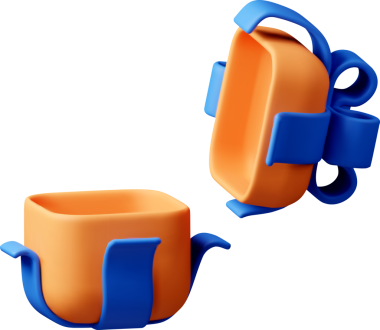 Kurdeleli 3D hediye paketi - 3D turuncu.