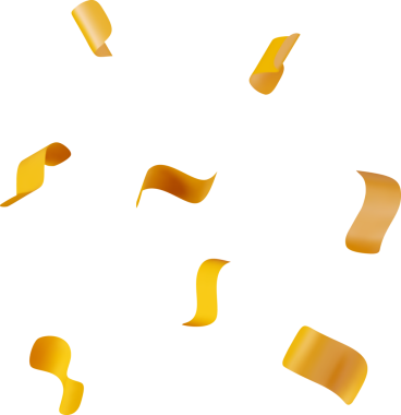 Üç boyutlu parti konfeti elementi. Turuncu set kurdelesi