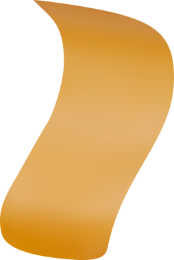 Üç boyutlu parti konfeti elementi. Turuncu kurdele