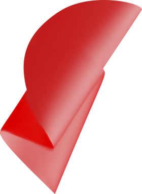 Üç boyutlu parti konfeti elementi. Kırmızı fişek kurdelesi.