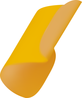 Üç boyutlu parti konfeti elementi. Turuncu kurdele