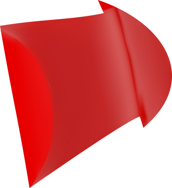 Üç boyutlu parti konfeti elementi. Kırmızı fişek kurdelesi.